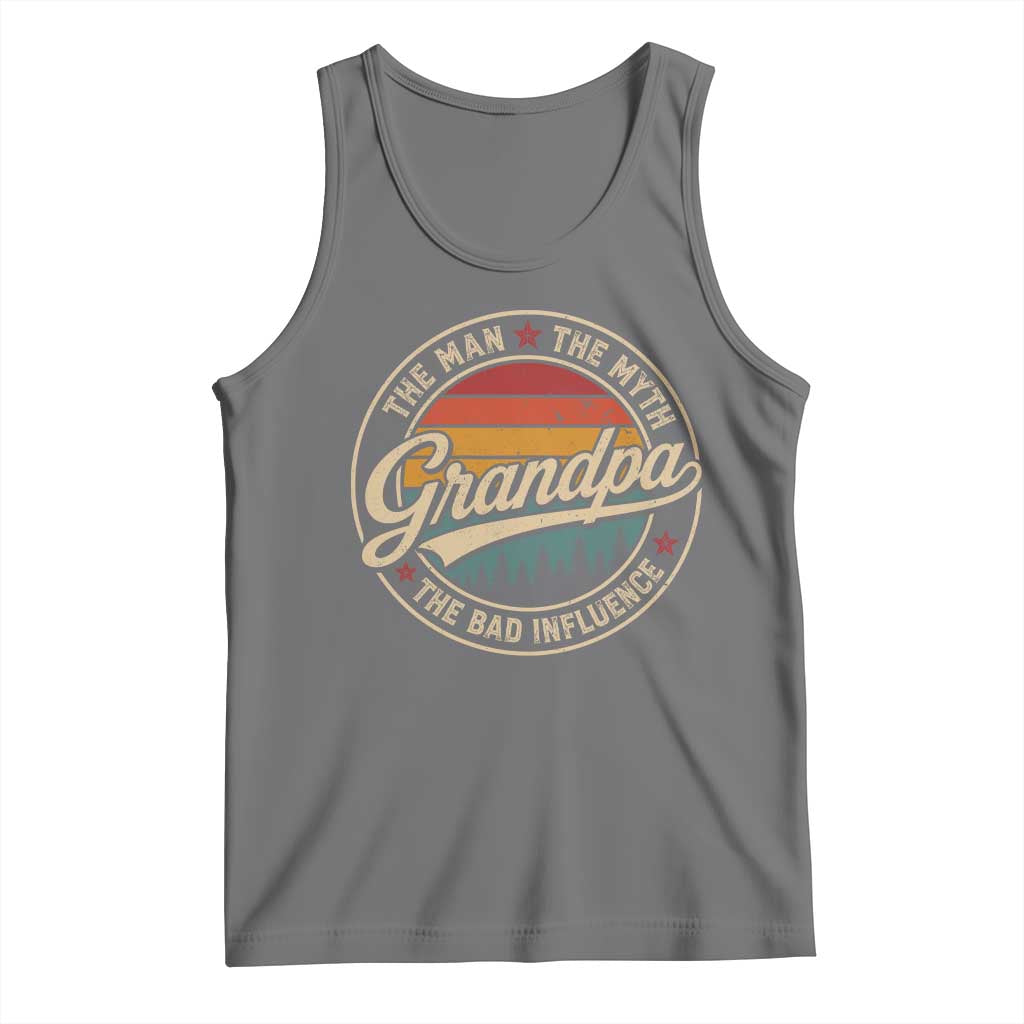 Grandpa The Man The Myth The Bad Influence Tank Top Retro Forest Father's Day