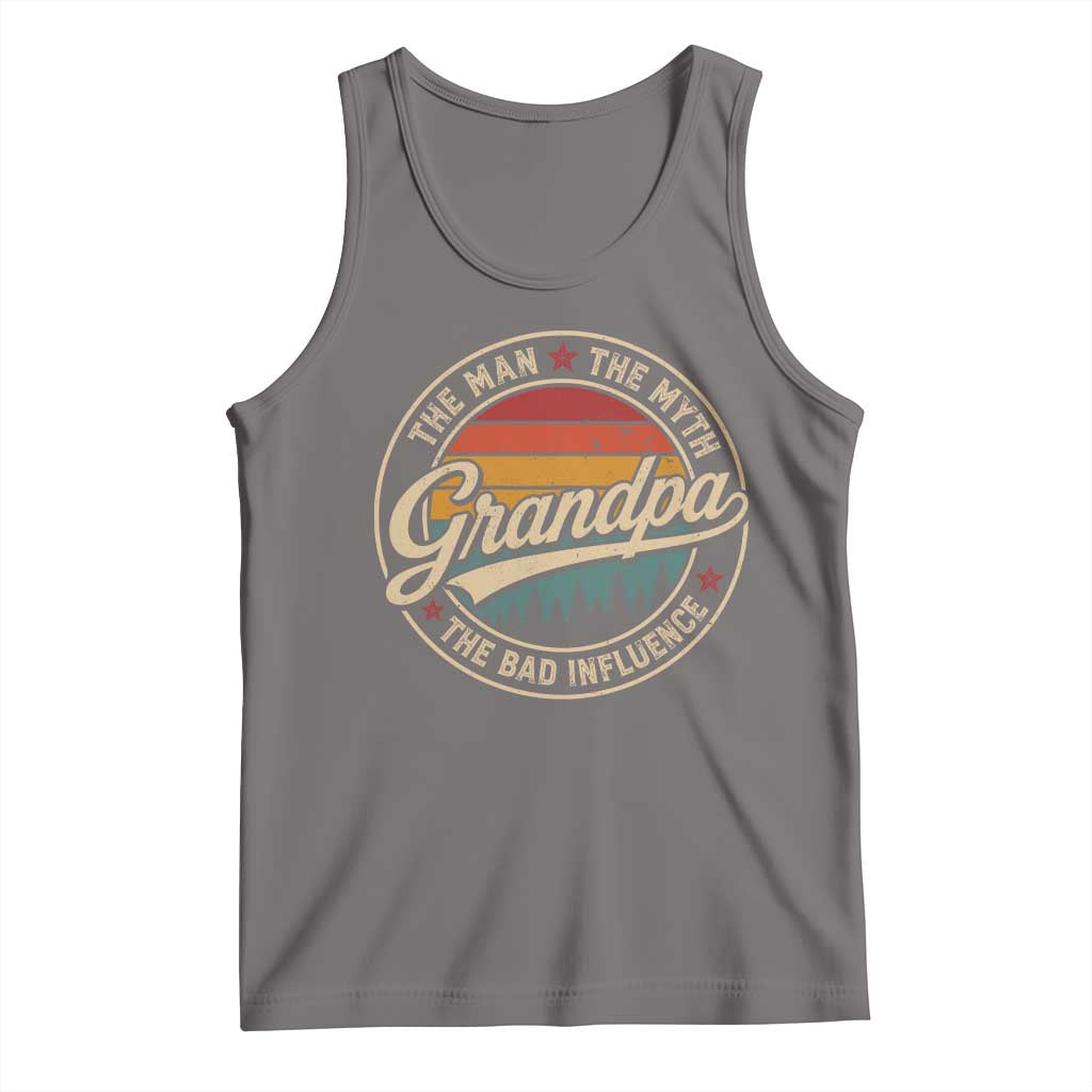 Grandpa The Man The Myth The Bad Influence Tank Top Retro Forest Father's Day