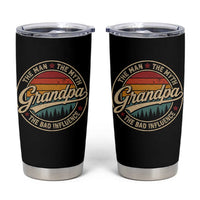 Grandpa The Man The Myth The Bad Influence Tumbler Cup Retro Forest Father's Day