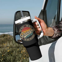 Grandpa The Man The Myth The Bad Influence Tumbler With Handle Retro Forest Father's Day