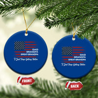 Dad Grandpa Great Grandpa I Just Keep Getting Better Ceramic Ornament Vintage American Flag Father's Day