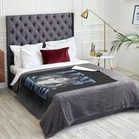 I Eat Drywall Funny Alpha Wolf Throw Blanket Stupid Brainrot Meme Edging Werewolf Boootleg Graphic