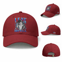 I Eat Drywall Funny Alpha Wolf Baseball Cap Stupid Brainrot Meme Edging Werewolf Boootleg Graphic