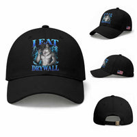 I Eat Drywall Funny Alpha Wolf Baseball Cap Stupid Brainrot Meme Edging Werewolf Boootleg Graphic