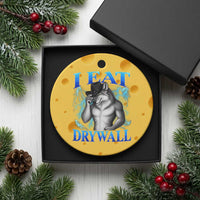 I Eat Drywall Funny Alpha Wolf Ceramic Ornament Stupid Brainrot Meme Edging Werewolf Boootleg Graphic