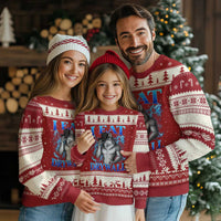 I Eat Drywall Funny Alpha Wolf Ugly Christmas Sweater Stupid Brainrot Meme Edging Werewolf Boootleg Graphic