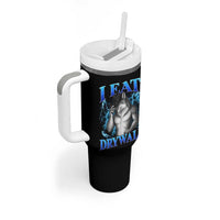 I Eat Drywall Funny Alpha Wolf Tumbler With Handle Stupid Brainrot Meme Edging Werewolf Boootleg Graphic