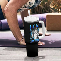 I Eat Drywall Funny Alpha Wolf Tumbler With Handle Stupid Brainrot Meme Edging Werewolf Boootleg Graphic