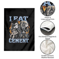 I Eat Cement Funny Alpha Wolf Meme Garden Flag Stupid Brainrot Meme Edging Werewolf Boootleg Graphic