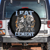 I Eat Cement Funny Alpha Wolf Meme Spare Tire Cover Stupid Brainrot Meme Edging Werewolf Boootleg Graphic