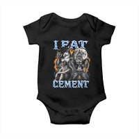 I Eat Cement Funny Alpha Wolf Meme Baby Onesie Stupid Brainrot Meme Edging Werewolf Boootleg Graphic