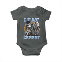 I Eat Cement Funny Alpha Wolf Meme Baby Onesie Stupid Brainrot Meme Edging Werewolf Boootleg Graphic