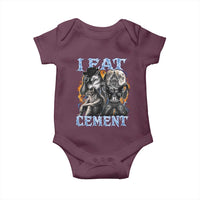 I Eat Cement Funny Alpha Wolf Meme Baby Onesie Stupid Brainrot Meme Edging Werewolf Boootleg Graphic