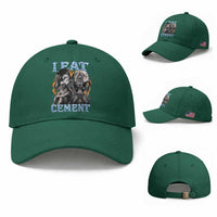 I Eat Cement Funny Alpha Wolf Meme Baseball Cap Stupid Brainrot Meme Edging Werewolf Boootleg Graphic