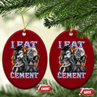 I Eat Cement Funny Alpha Wolf Meme Ceramic Ornament Stupid Brainrot Meme Edging Werewolf Boootleg Graphic
