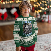I Eat Cement Funny Alpha Wolf Meme Ugly Christmas Sweater Stupid Brainrot Meme Edging Werewolf Boootleg Graphic