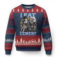 I Eat Cement Funny Alpha Wolf Meme Ugly Christmas Sweater Stupid Brainrot Meme Edging Werewolf Boootleg Graphic