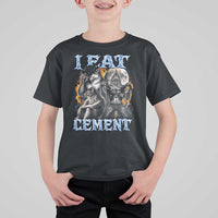 I Eat Cement Funny Alpha Wolf Meme T Shirt For Kid Stupid Brainrot Meme Edging Werewolf Boootleg Graphic