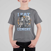 I Eat Cement Funny Alpha Wolf Meme T Shirt For Kid Stupid Brainrot Meme Edging Werewolf Boootleg Graphic