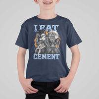 I Eat Cement Funny Alpha Wolf Meme T Shirt For Kid Stupid Brainrot Meme Edging Werewolf Boootleg Graphic