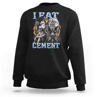 I Eat Cement Funny Alpha Wolf Meme Sweatshirt Stupid Brainrot Meme Edging Werewolf Boootleg Graphic