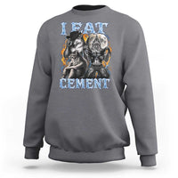 I Eat Cement Funny Alpha Wolf Meme Sweatshirt Stupid Brainrot Meme Edging Werewolf Boootleg Graphic