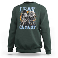I Eat Cement Funny Alpha Wolf Meme Sweatshirt Stupid Brainrot Meme Edging Werewolf Boootleg Graphic