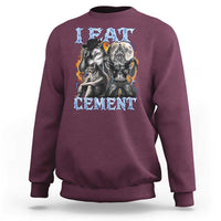 I Eat Cement Funny Alpha Wolf Meme Sweatshirt Stupid Brainrot Meme Edging Werewolf Boootleg Graphic