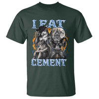 I Eat Cement Funny Alpha Wolf Meme T Shirt Stupid Brainrot Meme Edging Werewolf Boootleg Graphic