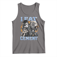 I Eat Cement Funny Alpha Wolf Meme Tank Top Stupid Brainrot Meme Edging Werewolf Boootleg Graphic