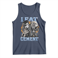 I Eat Cement Funny Alpha Wolf Meme Tank Top Stupid Brainrot Meme Edging Werewolf Boootleg Graphic