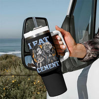I Eat Cement Funny Alpha Wolf Meme Tumbler With Handle Stupid Brainrot Meme Edging Werewolf Boootleg Graphic