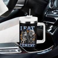 I Eat Cement Funny Alpha Wolf Meme Tumbler With Handle Stupid Brainrot Meme Edging Werewolf Boootleg Graphic