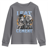 I Eat Cement Funny Alpha Wolf Meme Youth Sweatshirt Stupid Brainrot Meme Edging Werewolf Boootleg Graphic