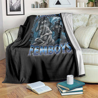 I Goon to Femboys Funny Edging Alpha Wolf Throw Blanket Stupid Brainrot Meme