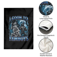 I Goon to Femboys Funny Edging Alpha Wolf Garden Flag Stupid Brainrot Meme