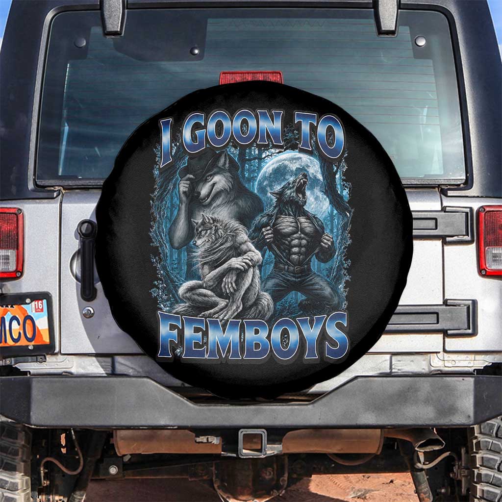 I Goon to Femboys Funny Edging Alpha Wolf Spare Tire Cover Stupid Brainrot Meme