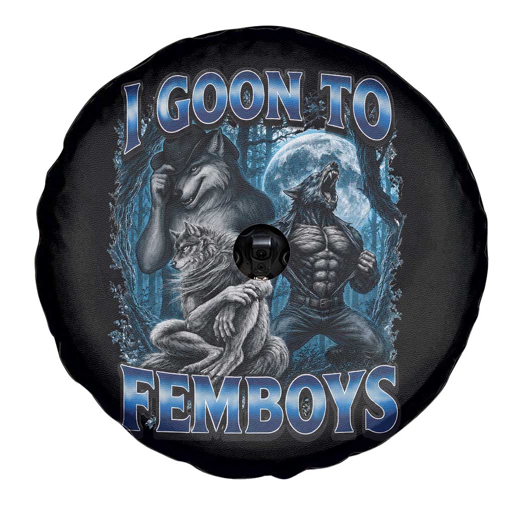 I Goon to Femboys Funny Edging Alpha Wolf Spare Tire Cover Stupid Brainrot Meme