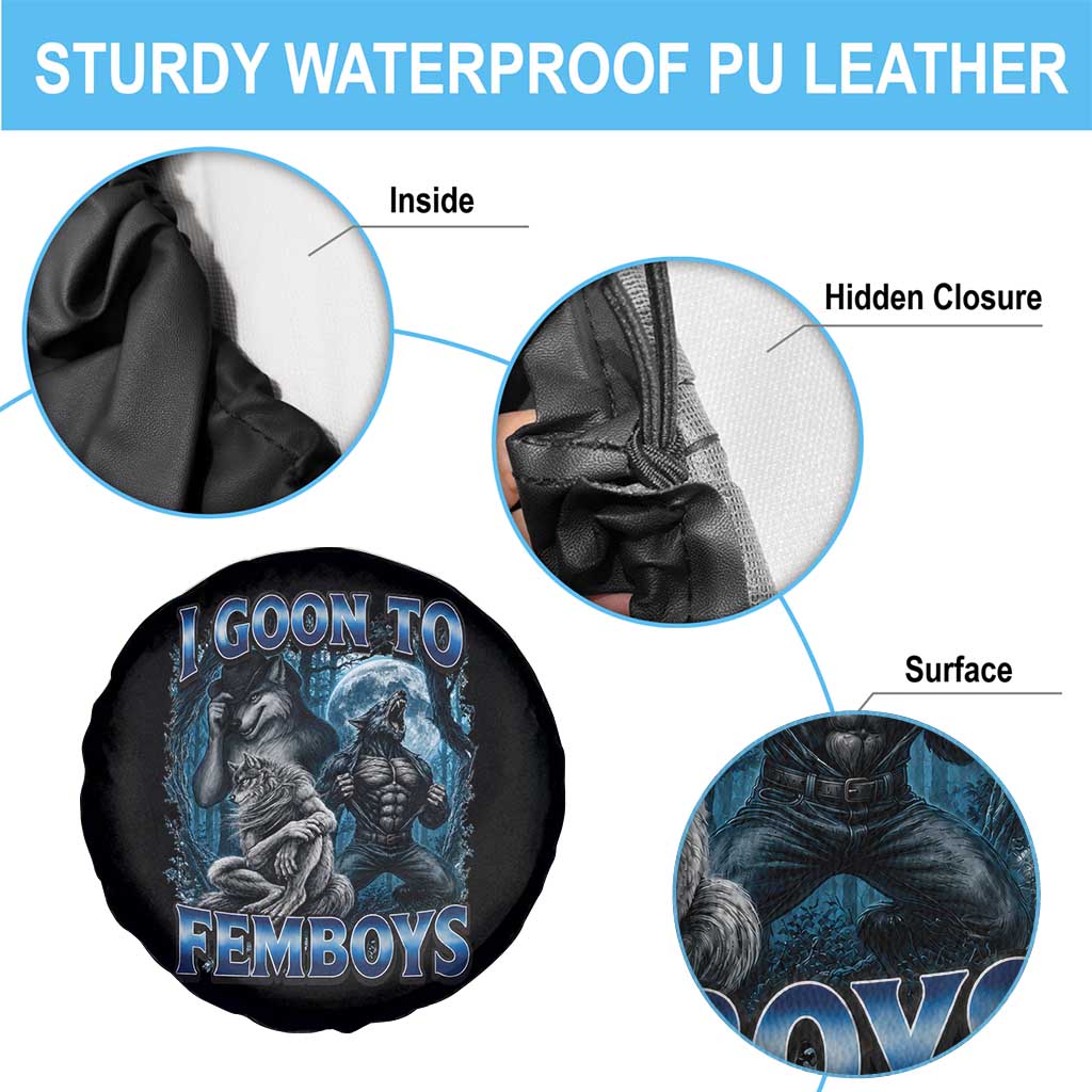 I Goon to Femboys Funny Edging Alpha Wolf Spare Tire Cover Stupid Brainrot Meme