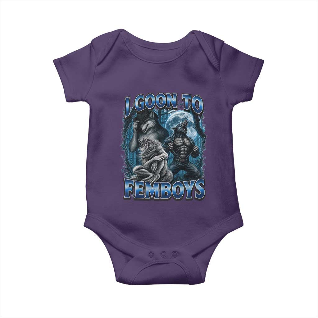 I Goon to Femboys Funny Edging Alpha Wolf Baby Onesie Stupid Brainrot Meme