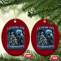 I Goon to Femboys Funny Edging Alpha Wolf Ceramic Ornament Stupid Brainrot Meme