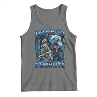 I Goon to Femboys Funny Edging Alpha Wolf Tank Top Stupid Brainrot Meme