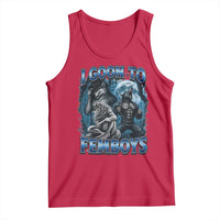 I Goon to Femboys Funny Edging Alpha Wolf Tank Top Stupid Brainrot Meme