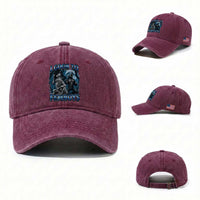 I Goon to Femboys Funny Edging Alpha Wolf Washed Cotton Baseball Cap Stupid Brainrot Meme