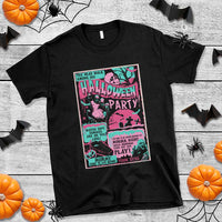 Halloween Party Poster T Shirt Terror Old Time Halloween Horror Movies Characters Skull Mummy Grave - Wonder Print Shop