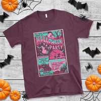 Halloween Party Poster T Shirt Terror Old Time Halloween Horror Movies Characters Skull Mummy Grave - Wonder Print Shop