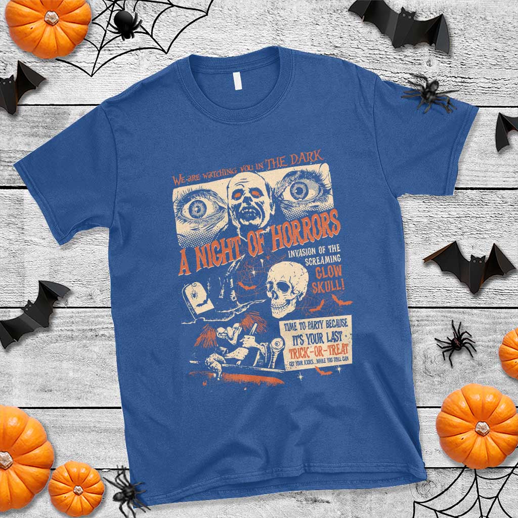 Halloween T Shirt Vintage Horror Movies Poster Skull Witch Grave Zombie - Wonder Print Shop