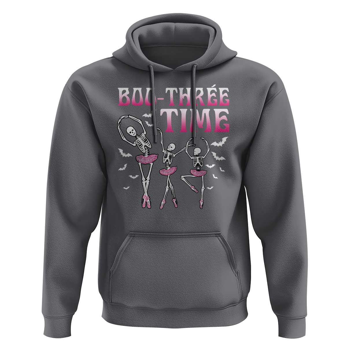 Funny Halloween Ballet Hoodie Boo Three Time Bourree Skeleton Dancer Bat - Wonder Print Shop