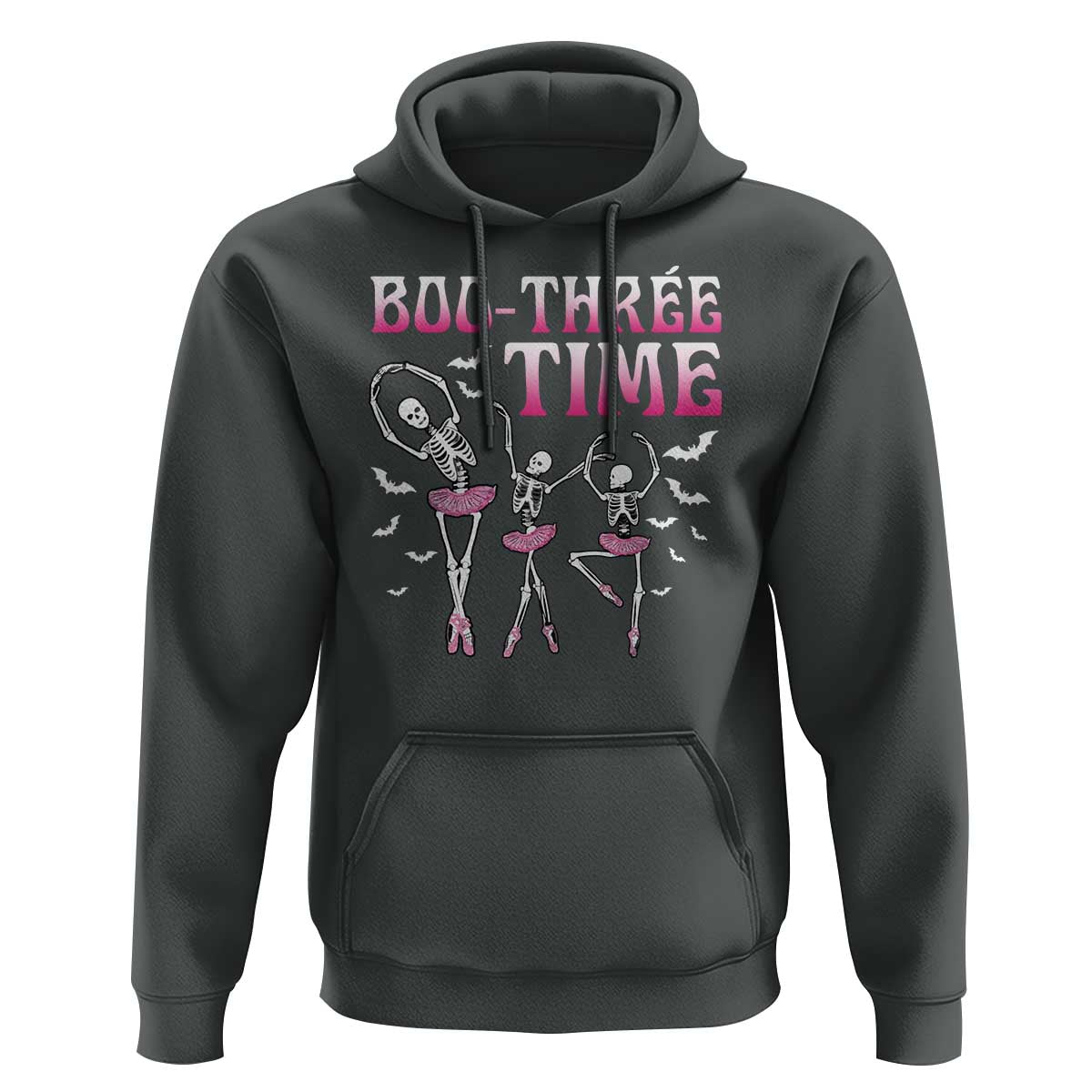 Funny Halloween Ballet Hoodie Boo Three Time Bourree Skeleton Dancer Bat - Wonder Print Shop