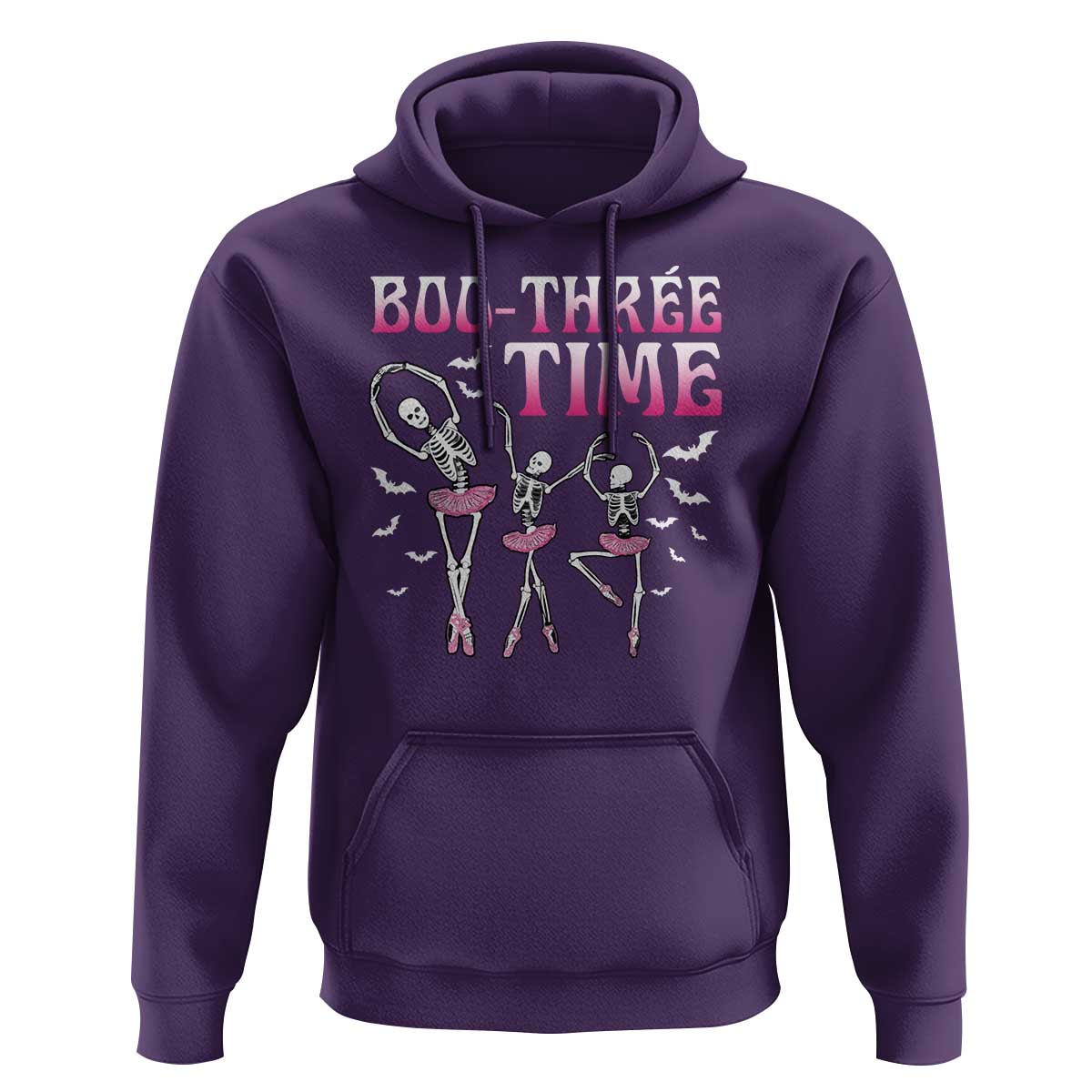 Funny Halloween Ballet Hoodie Boo Three Time Bourree Skeleton Dancer Bat - Wonder Print Shop